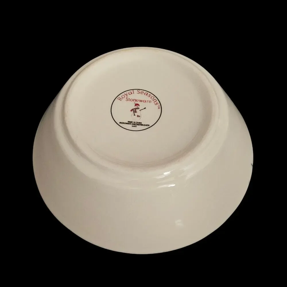 Royal Seasons Snowman Stoneware Soup Cereal Bowl Set of 4 Christmas Holiday
